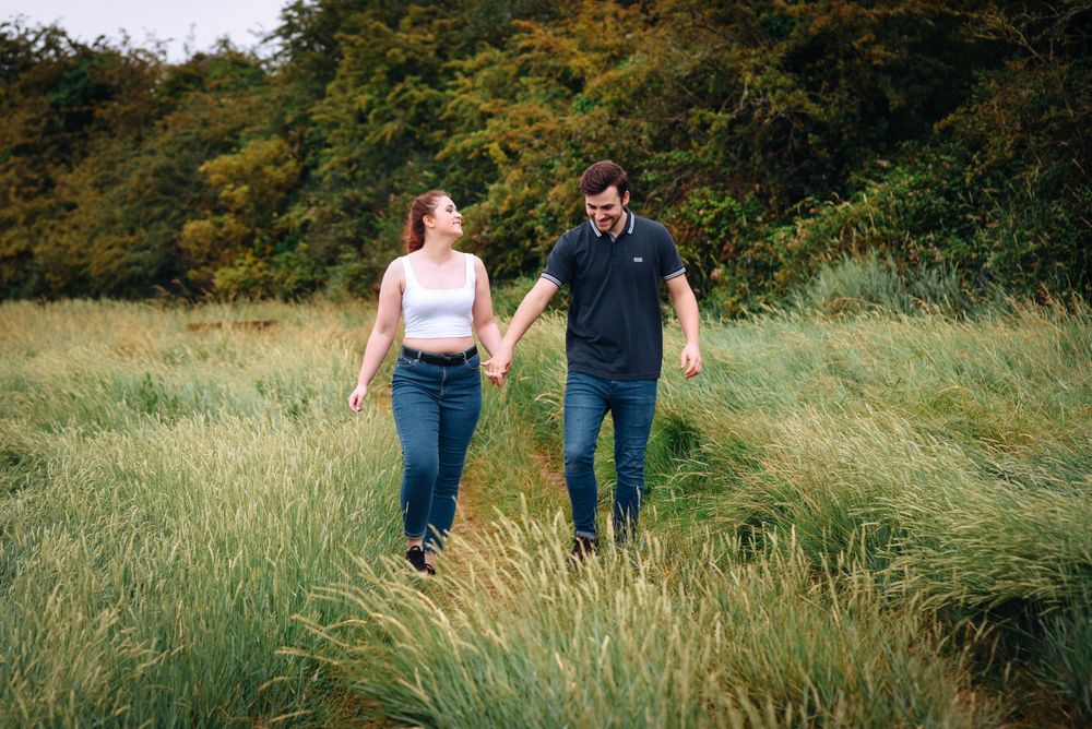 Engagement Photography by Zara Davis Photography, near Stroud, Gloucestershire, Cotswolds long grass walk