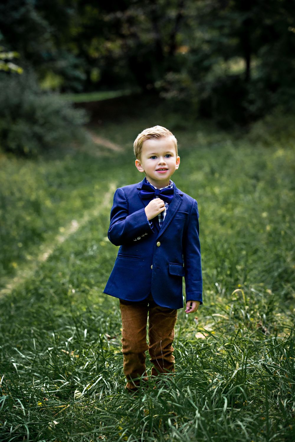 little boy dressed up