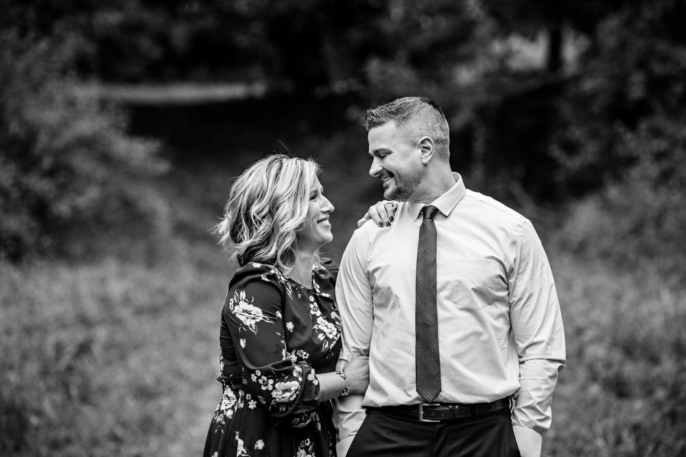 mom looking at dad smiling