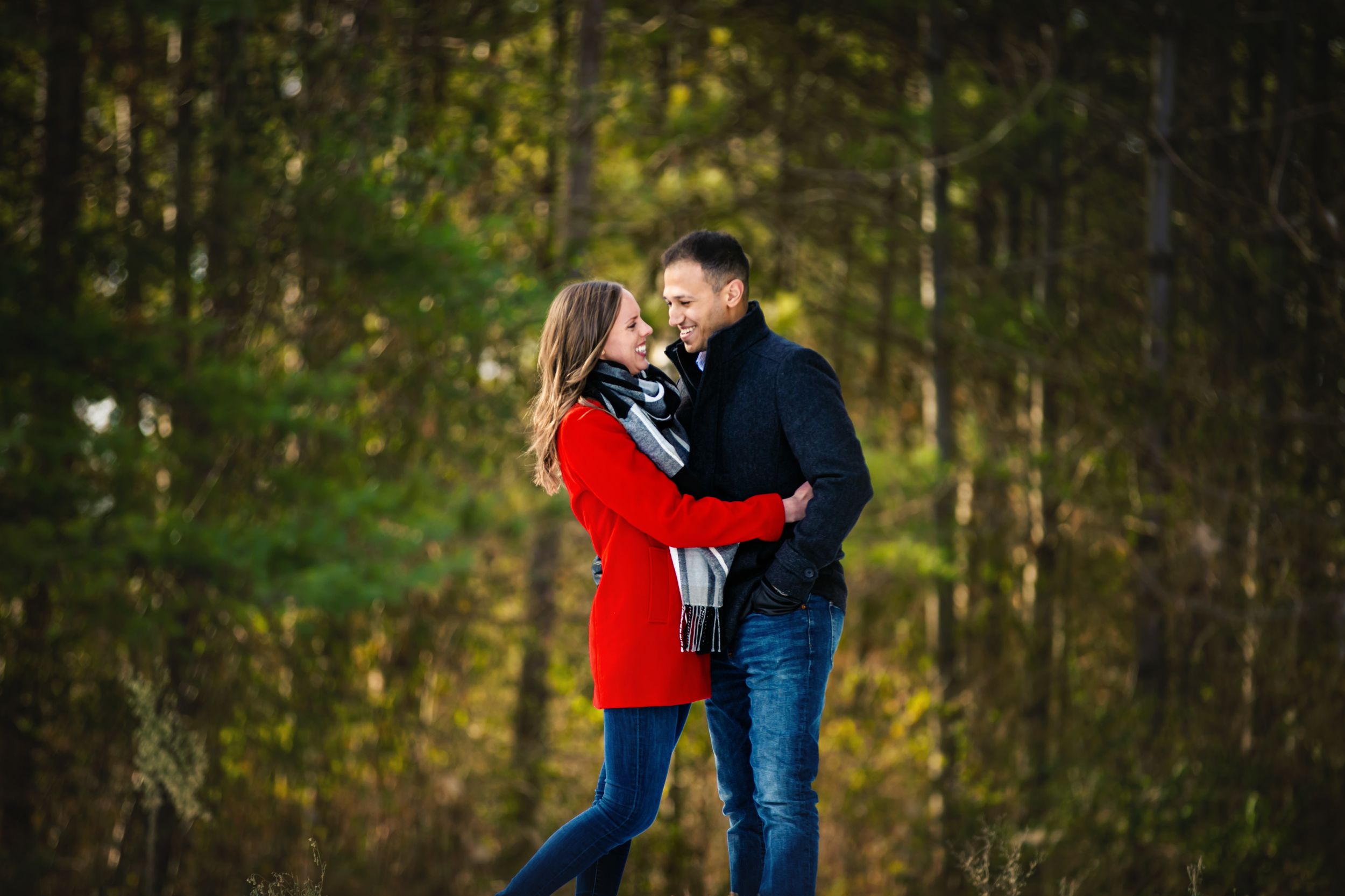 Winter Engagement Photos at Fanshawe Conservation Area London