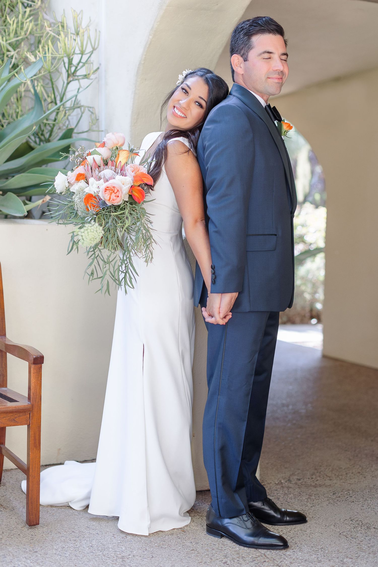 Bride and Groom first touch