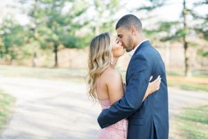 Light and airy film engagement Session at the Rose Gardens and Art Center in Des Moines, Iowa