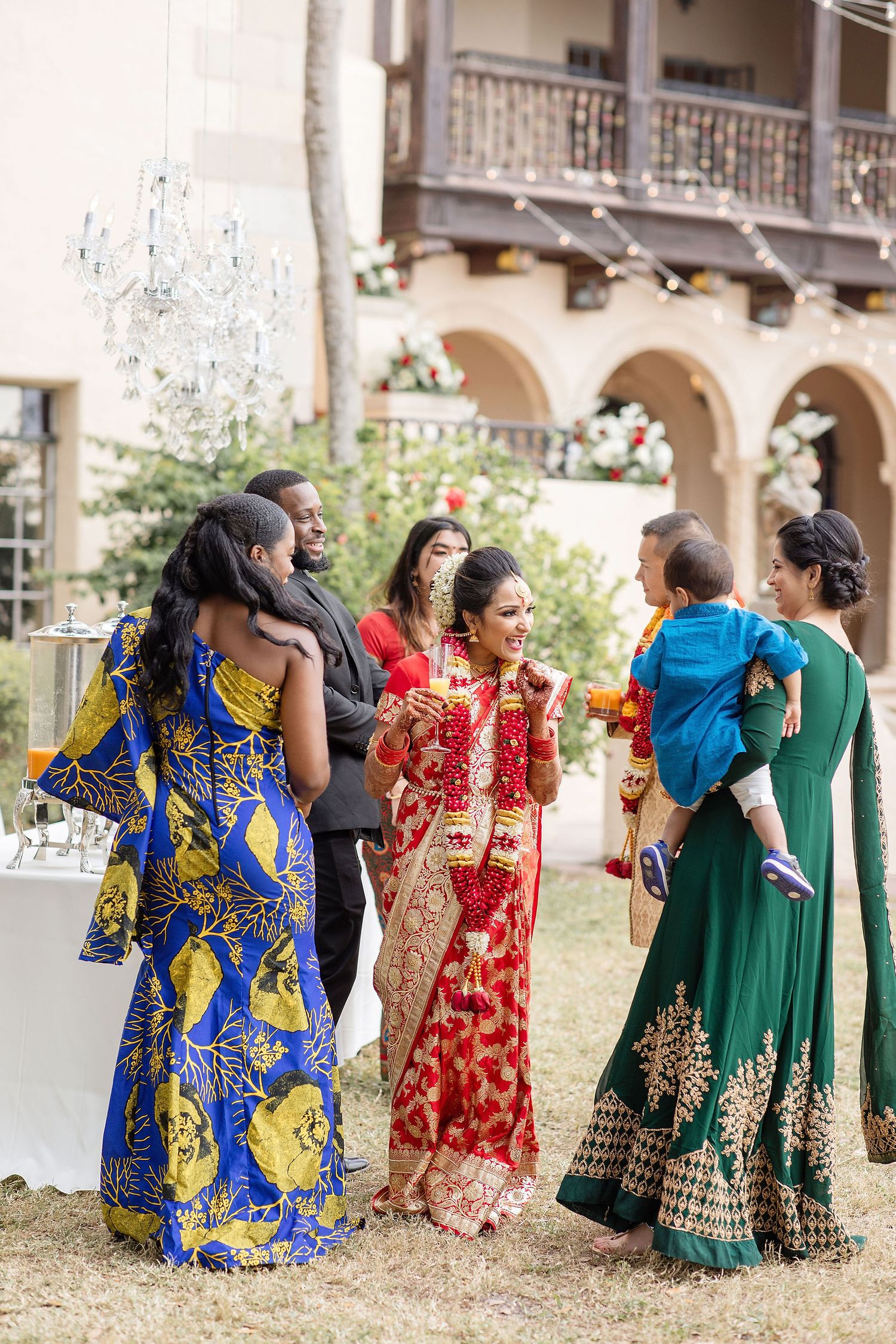 Couple having fun after Indian Wedding Ceremony at the Powel Crosley Estate