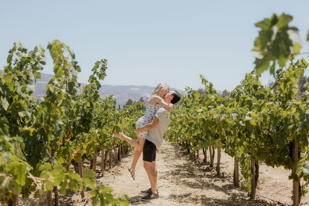 Engagement photos after Castello di Amorosa marriage proposal