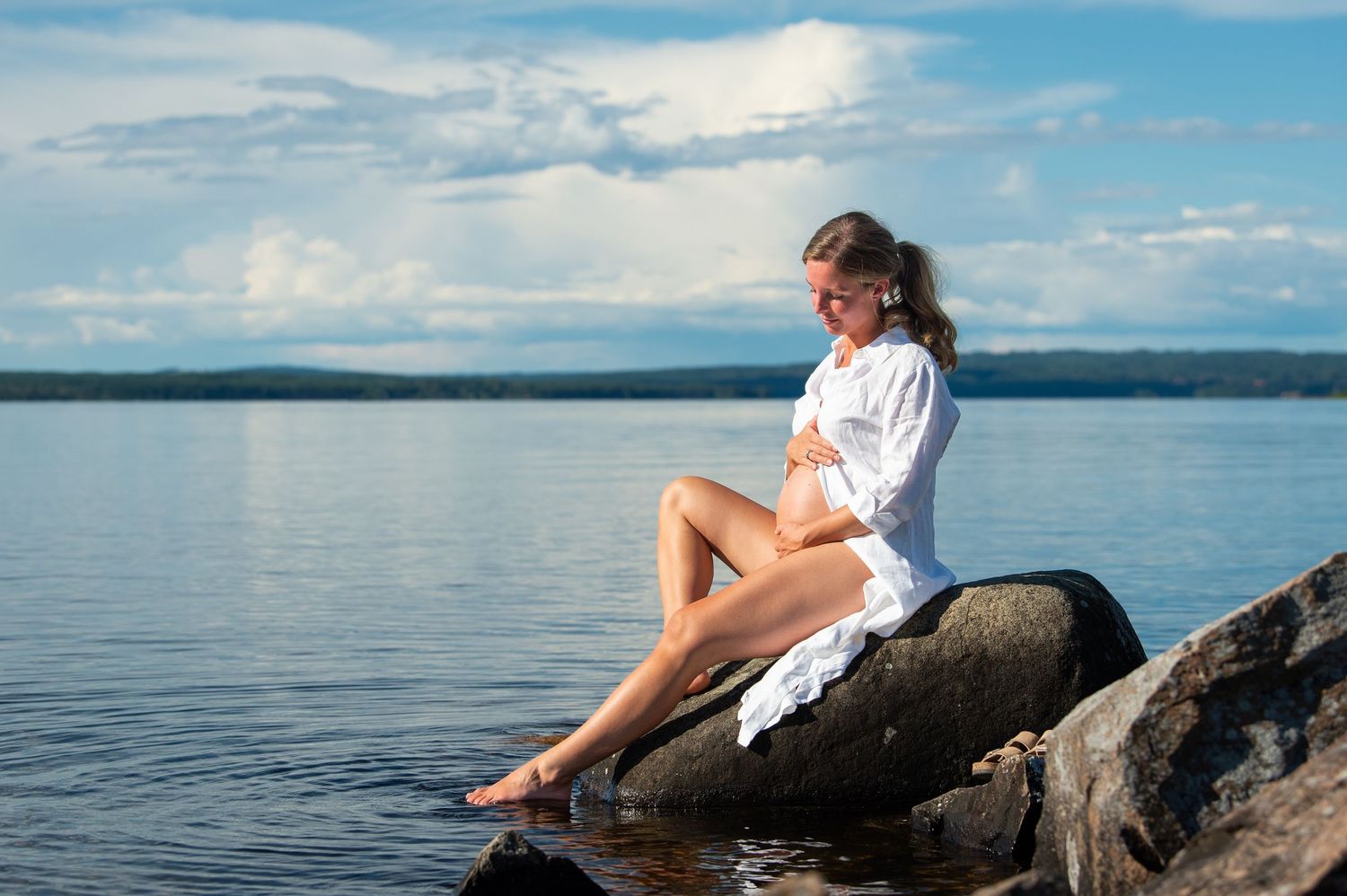 Gravidfotografering vid Siljan