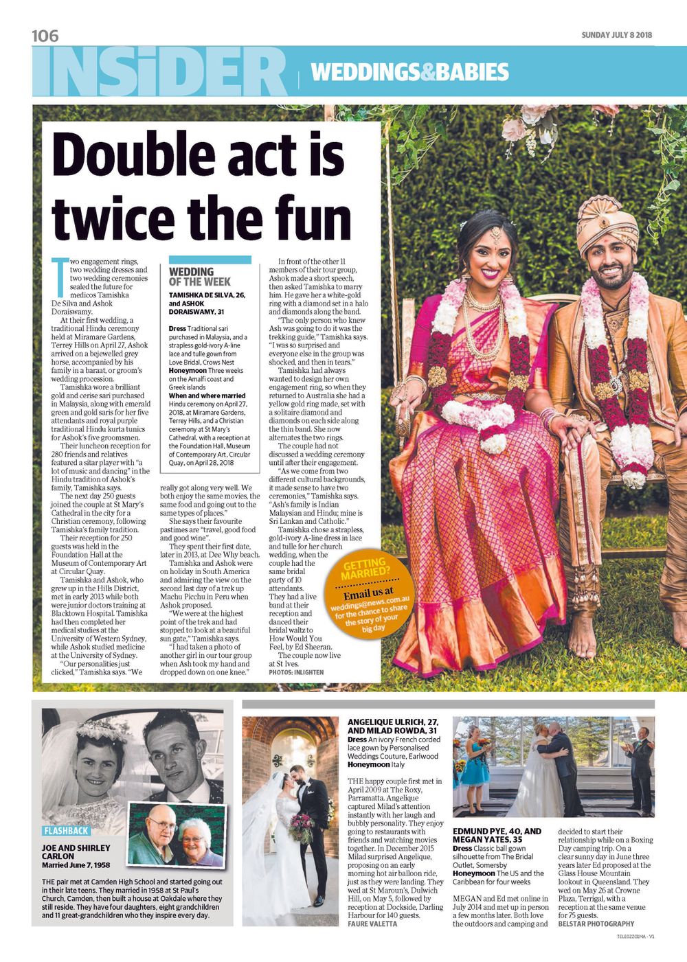 just married couple editorial sunday telegraph