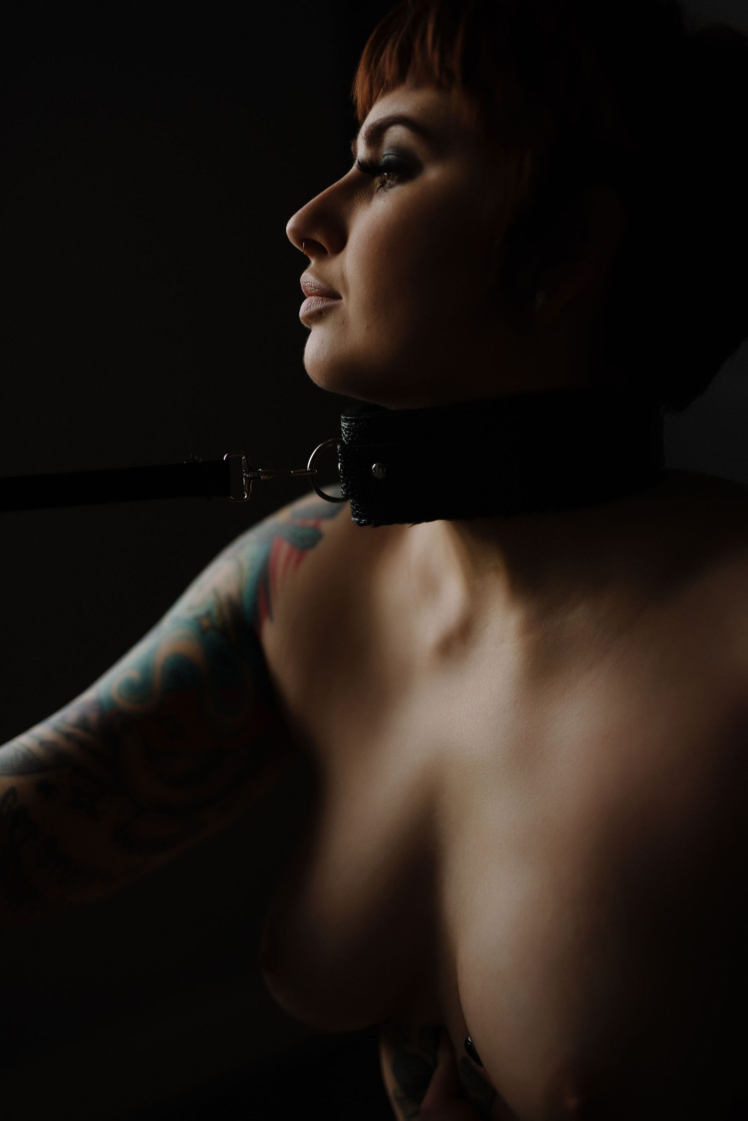 bondage boudoir with choker and leash