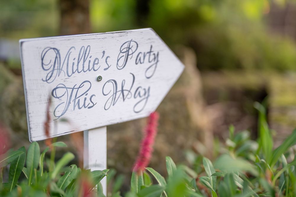 sign to a girl's birthday party in surrey