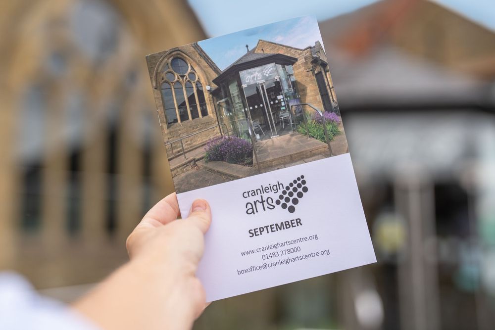 programme for cranleigh arts centre show at surrey event photography shoot