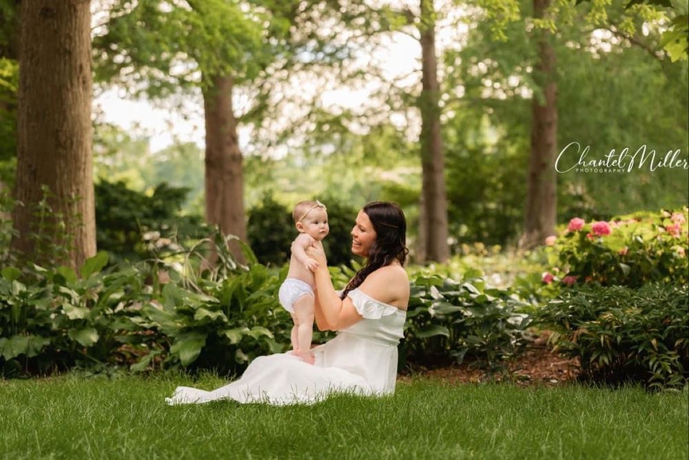 Mom playing with baby girl