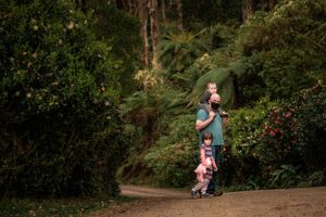 Family of three at Doongalla by Melbourne family photographer Kate Cashin.