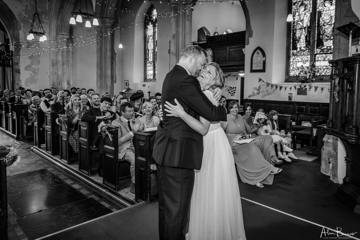 Wedding first kiss