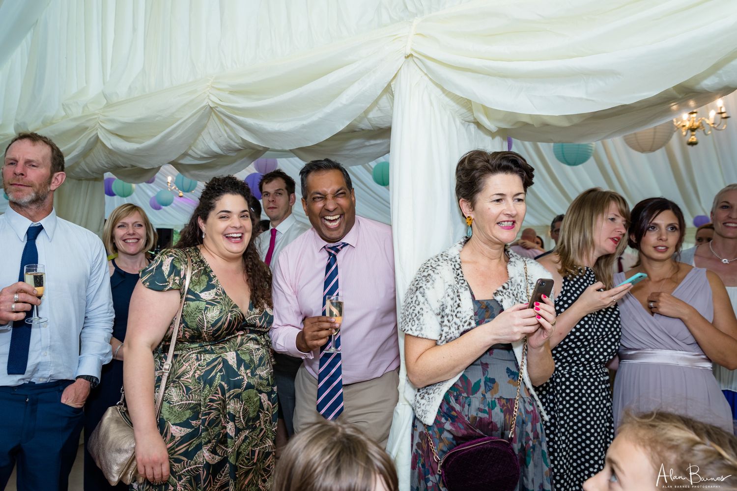 Wedding guests at reception