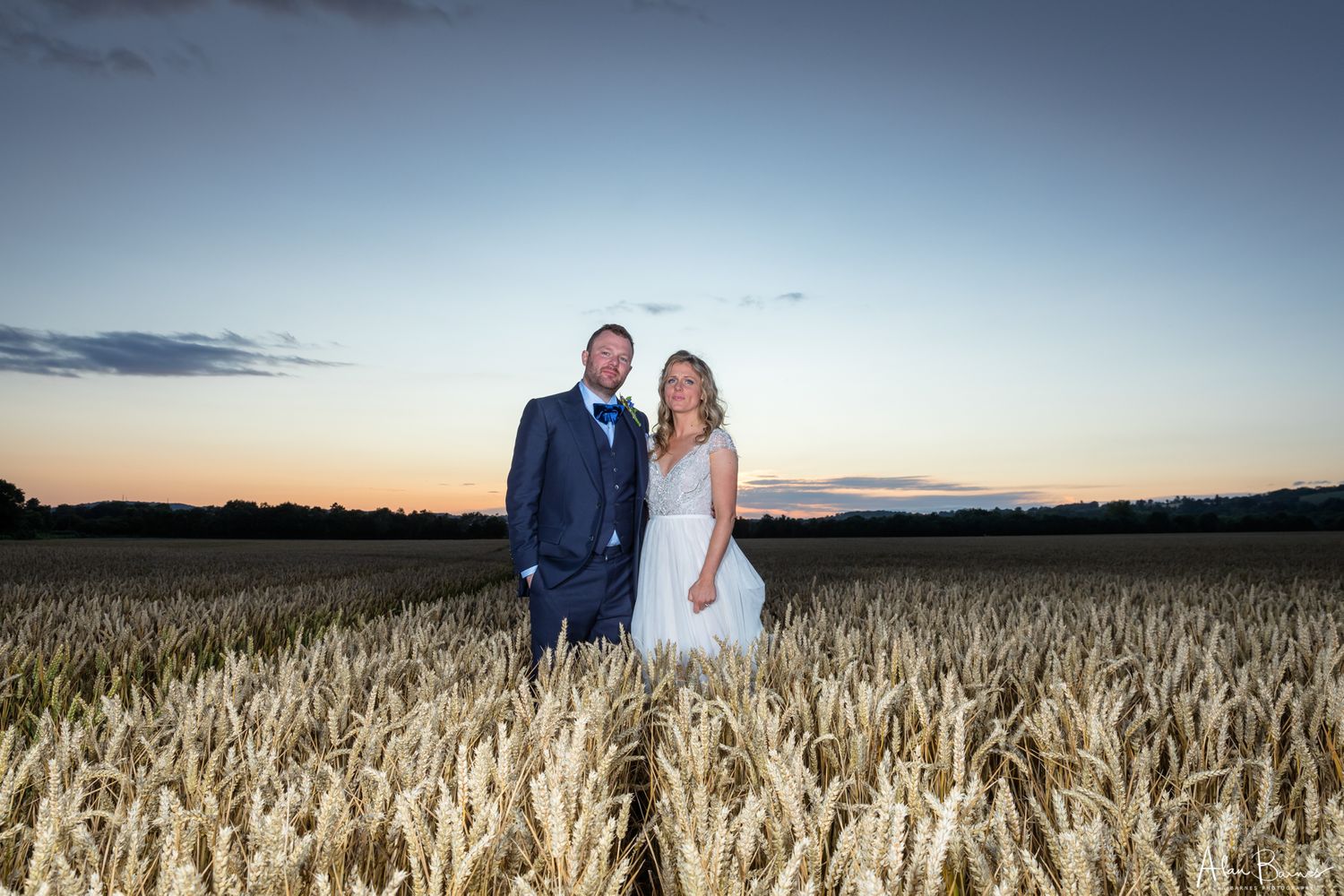 Wedding couple evening photos