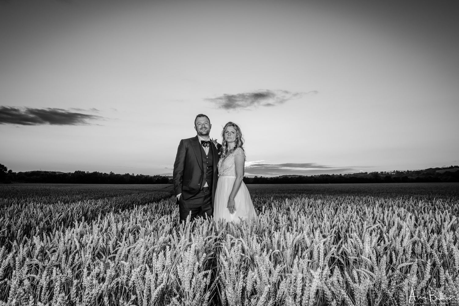 Wedding couple evening photos