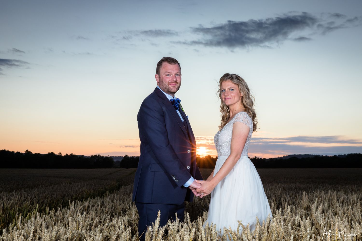 Wedding couple evening photos