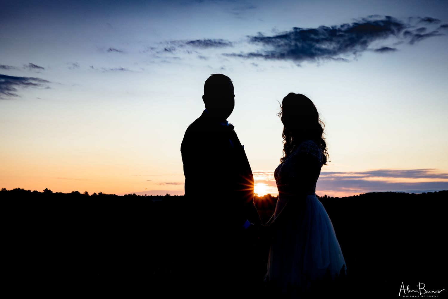Wedding couple evening photos