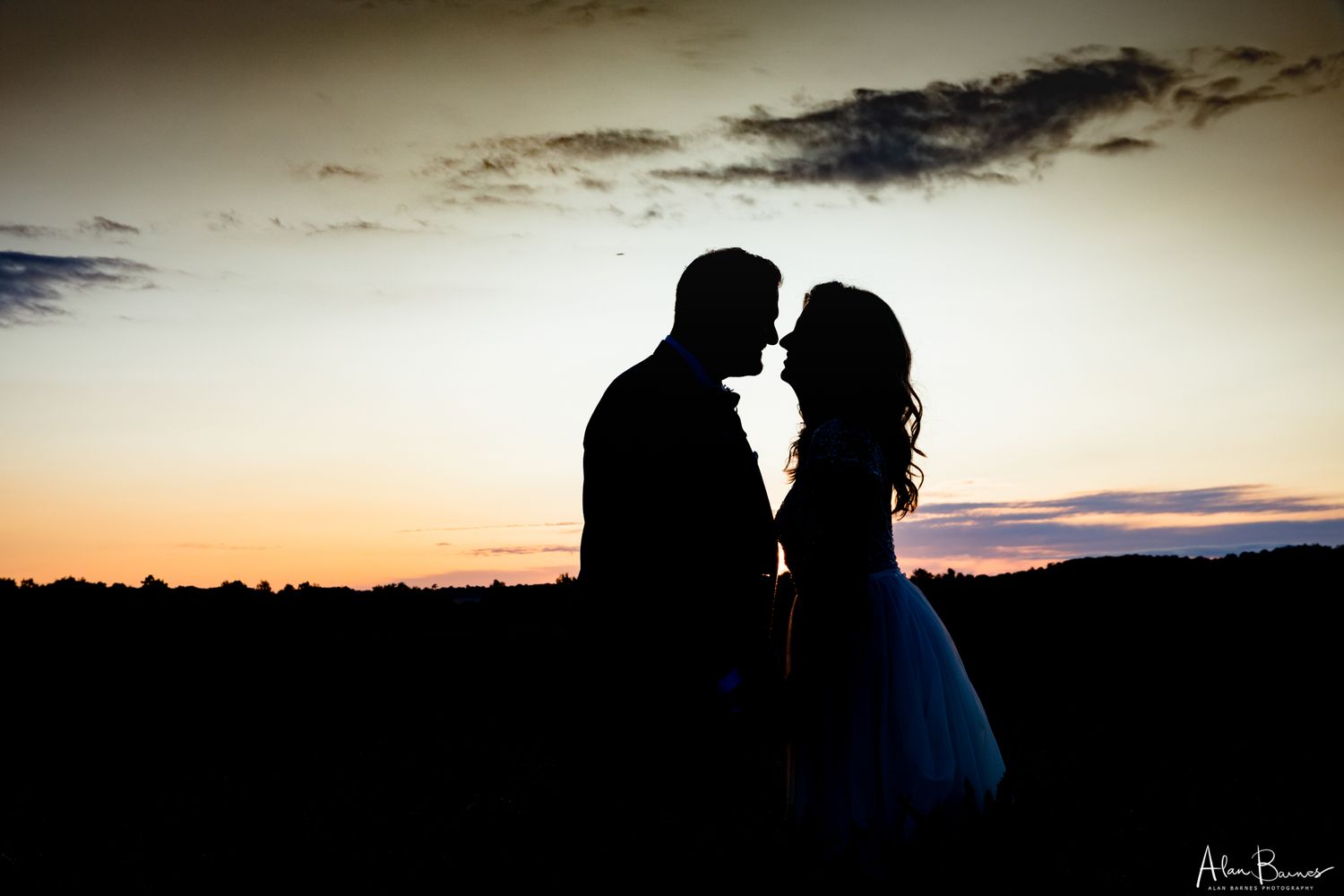 Wedding couple evening photos