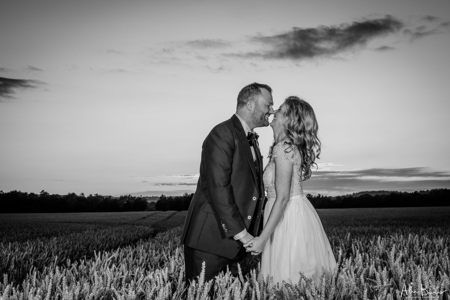 Wedding couple evening photos