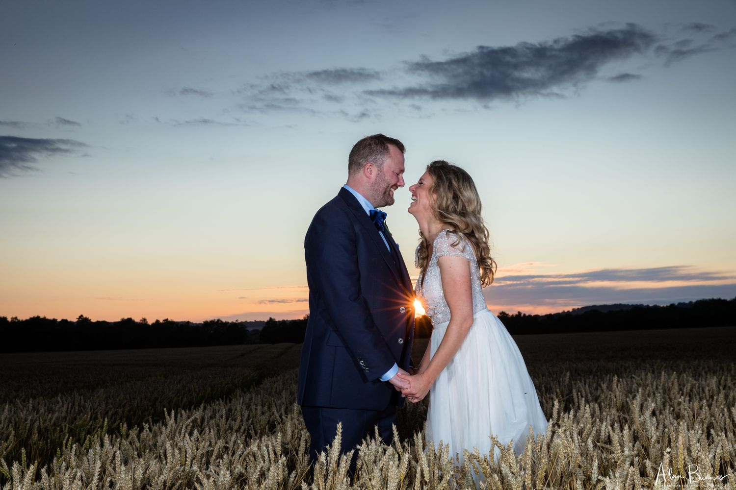 Wedding couple evening photos
