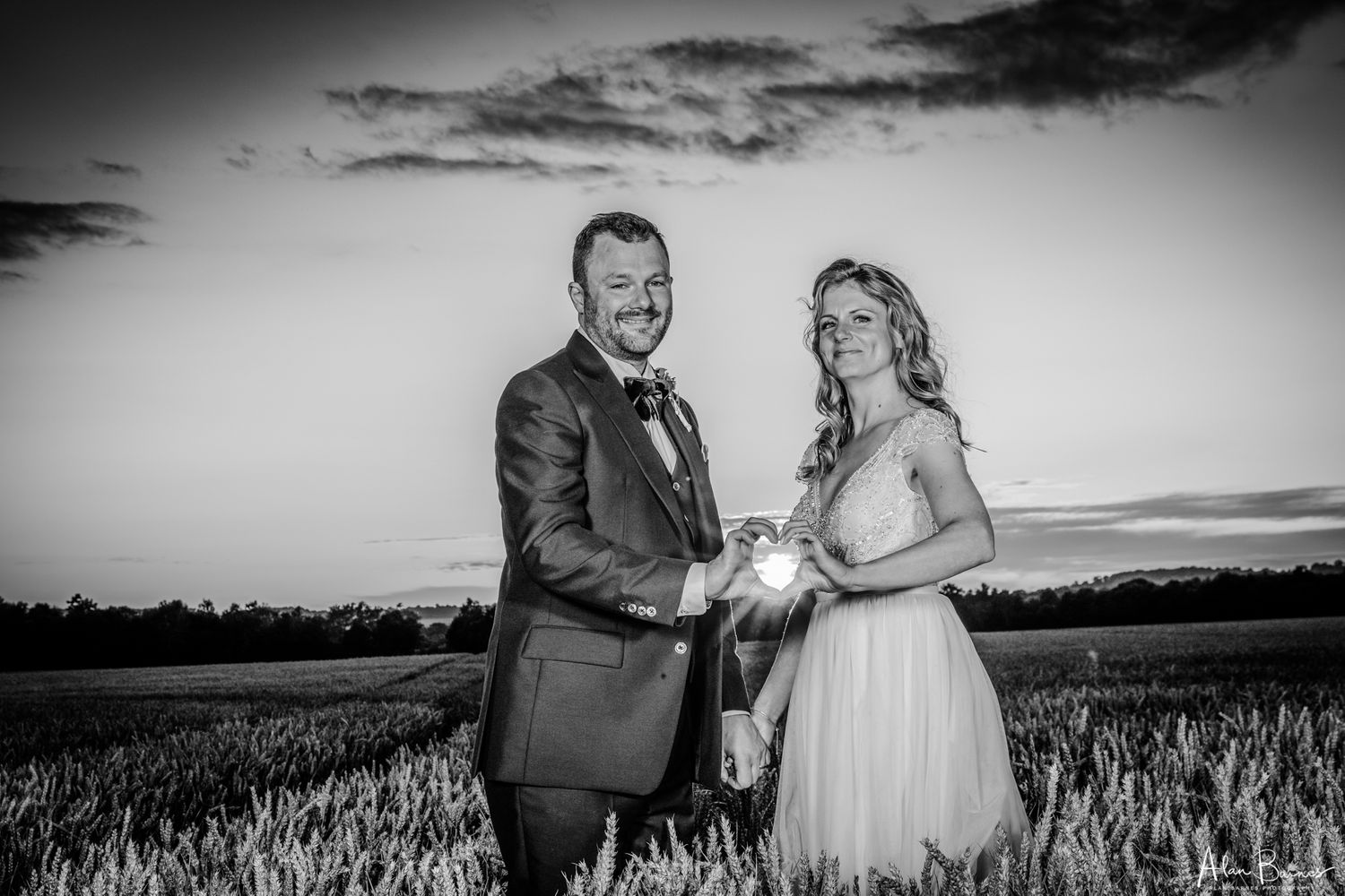 Wedding couple evening photos