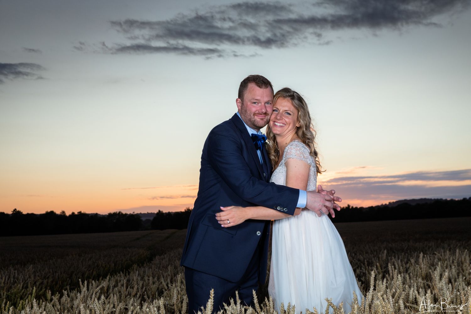 Wedding couple evening photos