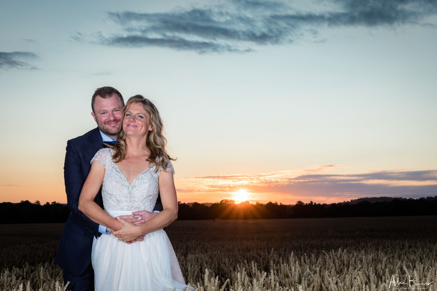 Wedding couple evening photos