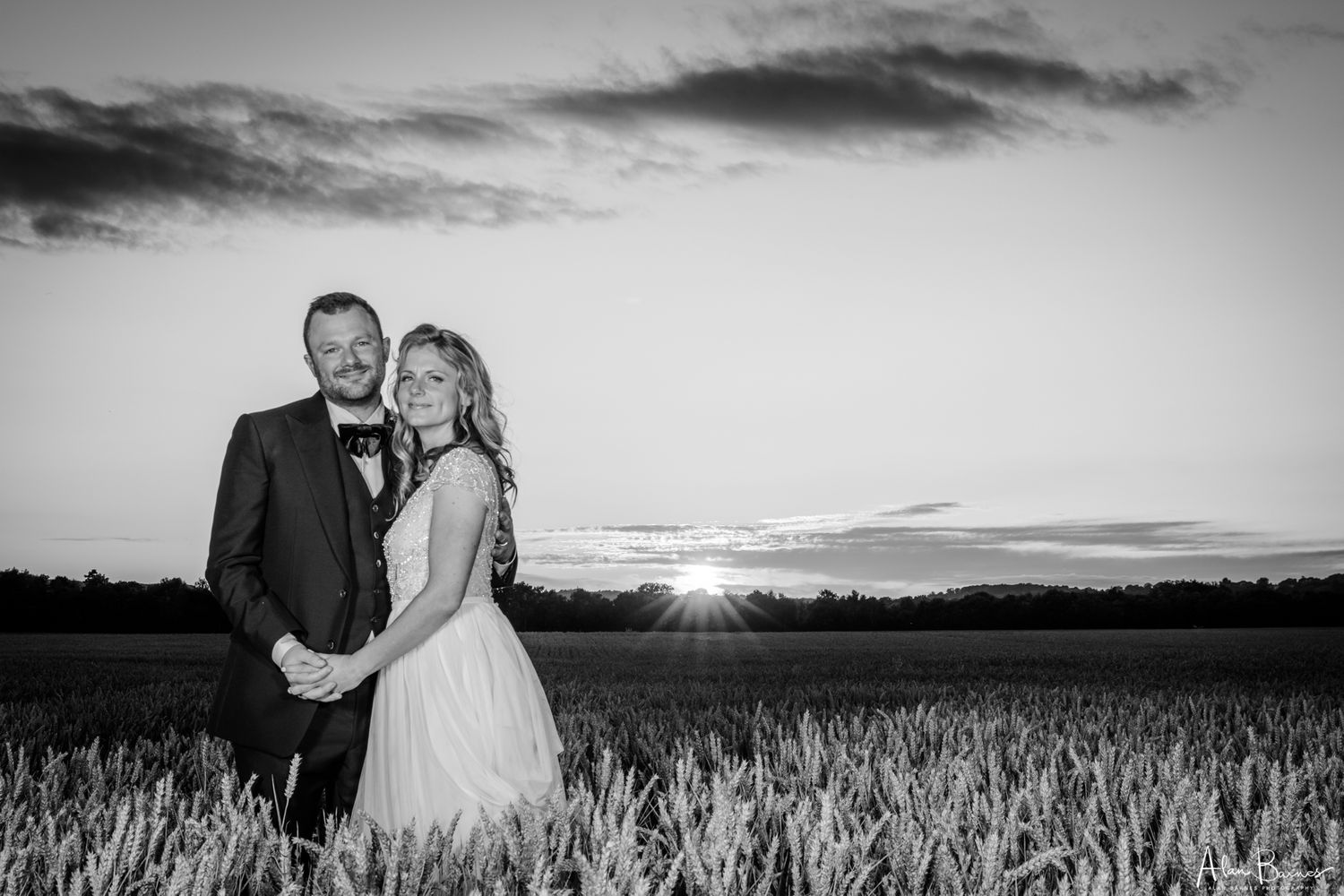 Wedding couple evening photos