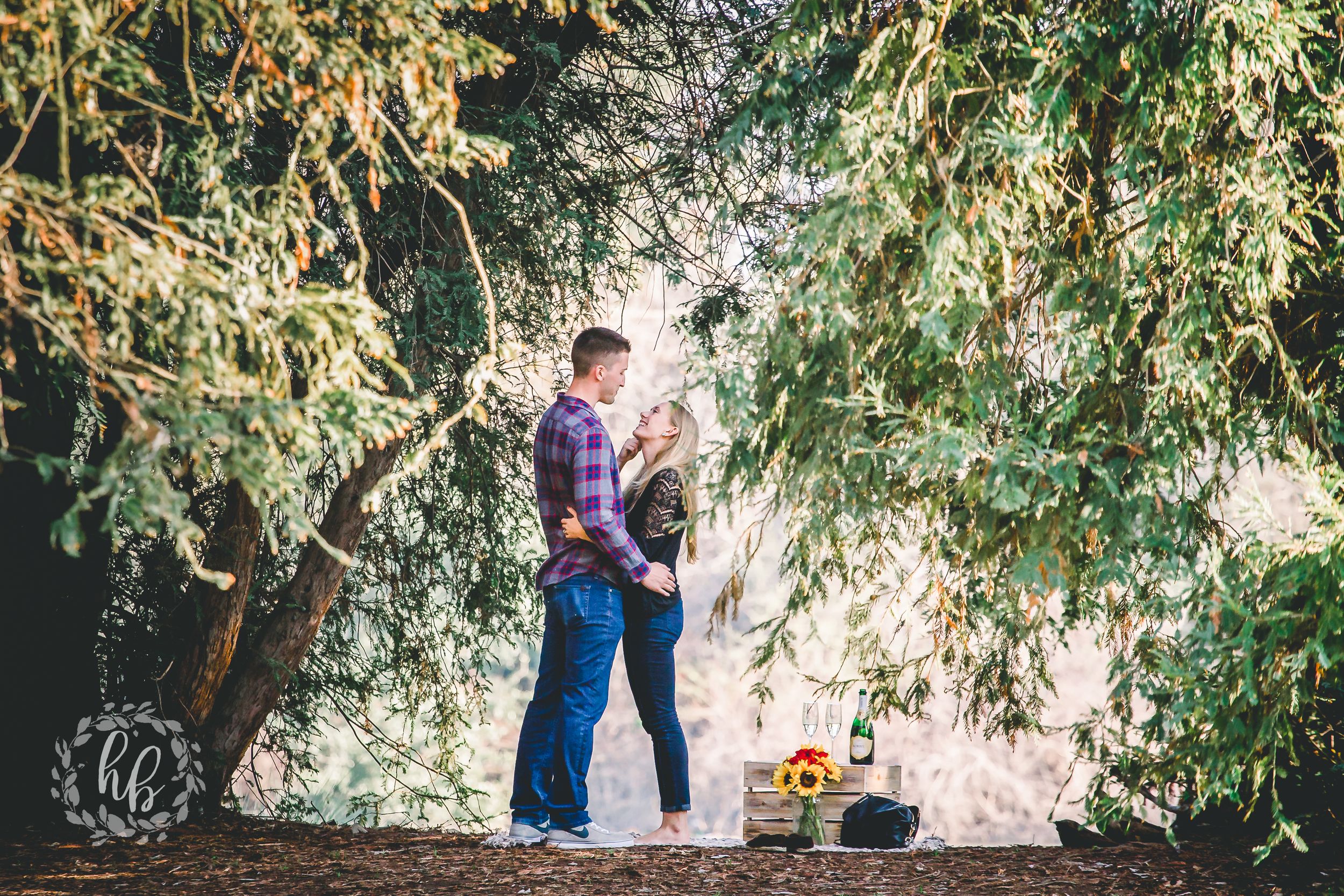 lakeside proposal engagement photos