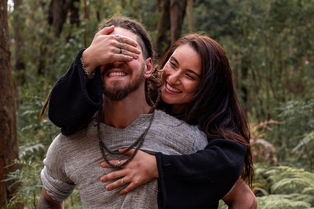 Family and couple photoshoot outdoors in bush forest in Melbourne