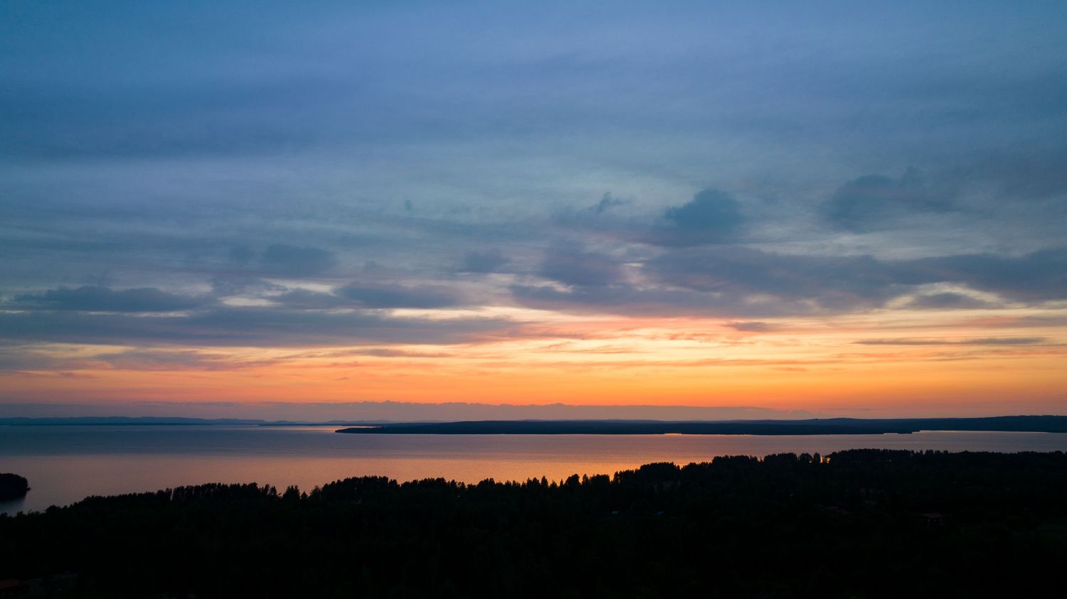Solnedgång över Siljan i Tällberg
