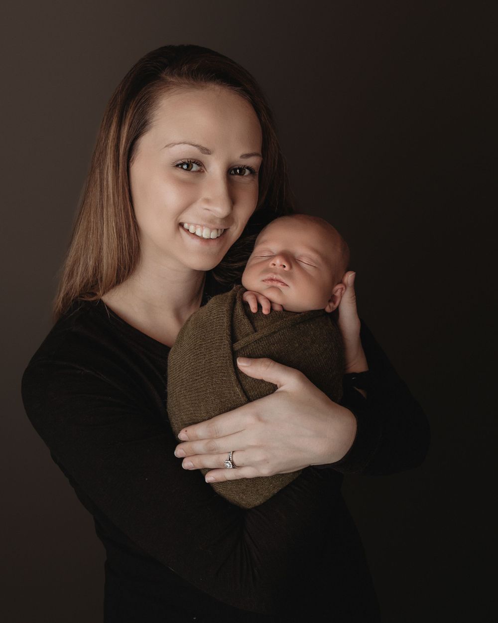 Professional newborn photo with mom