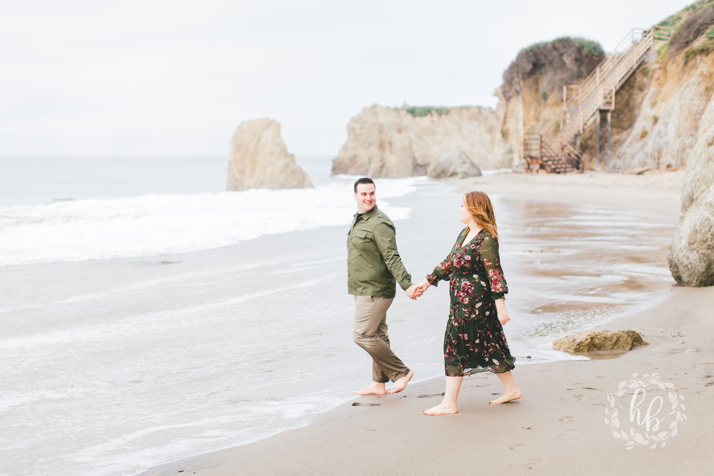 Malibu beach engagement photos