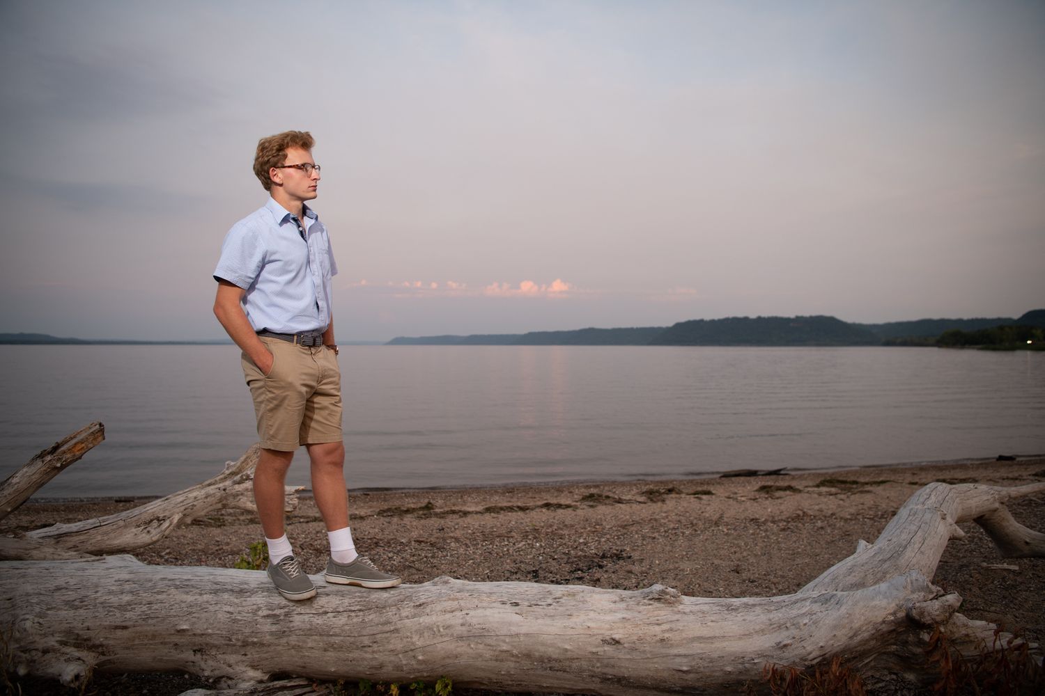 Driftwood, Hok-Si-La, Kathleen Murphy Photography, Lake City Marina, Patton Park, Senior Photos, sunset, trees