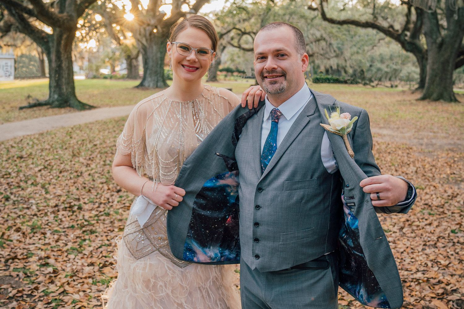 Bride and Groom formals in New Orleans City Park
