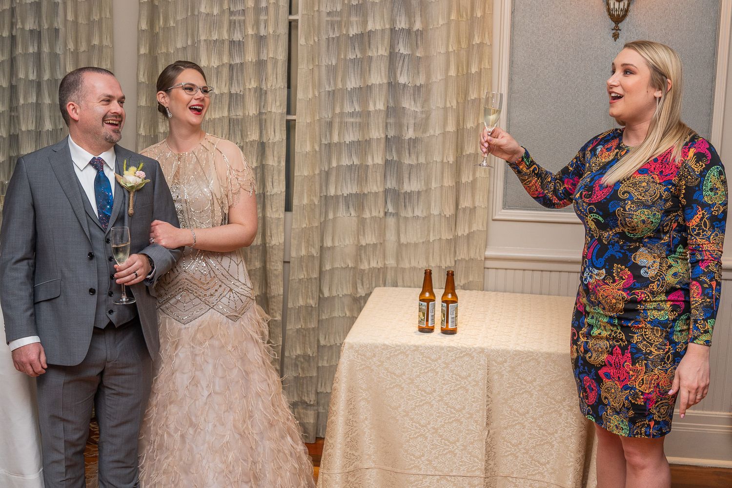 Toast for Bride and Groom at wedding Reception at Ralph's on the Park