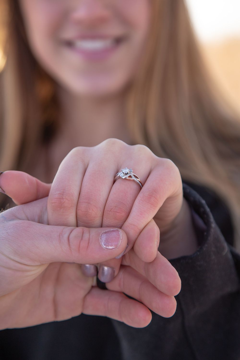 Engagement Photo close up of engagement ring