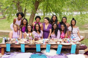 regal outdoor birthday celebration, Homewood park, African American women, celebrate