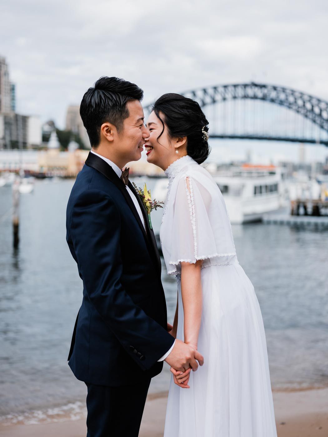 Elopement Bride and Groom share a laugh