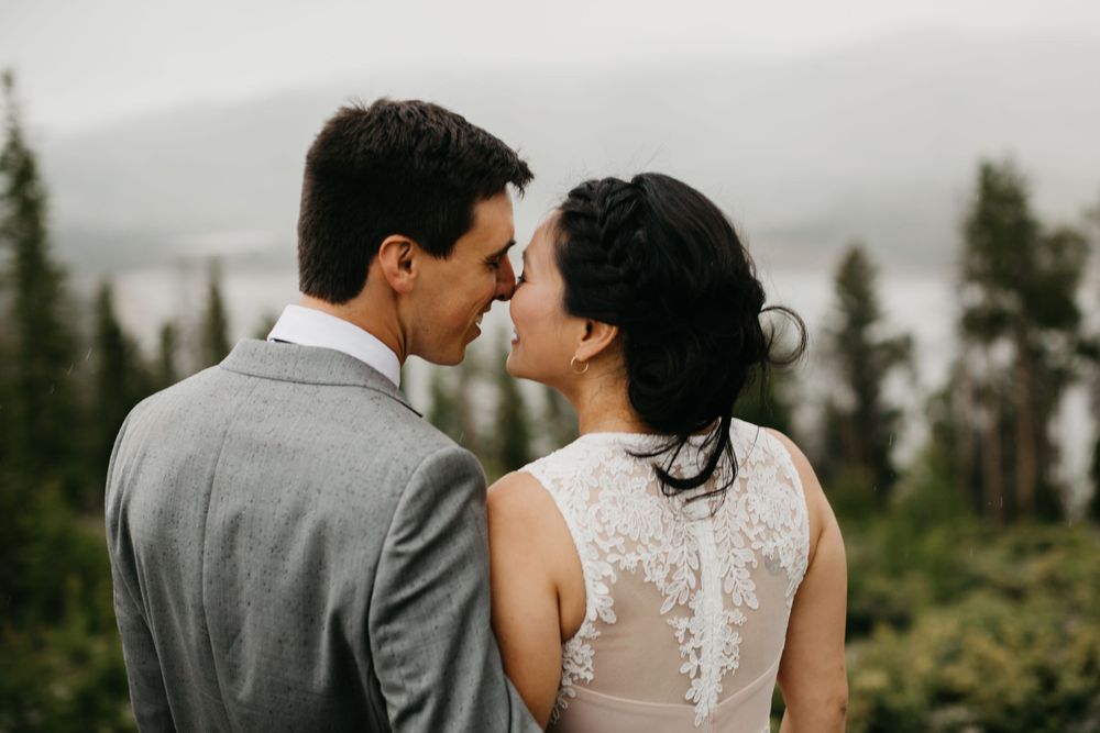 Emotional portraits bride and groom colorado wedding