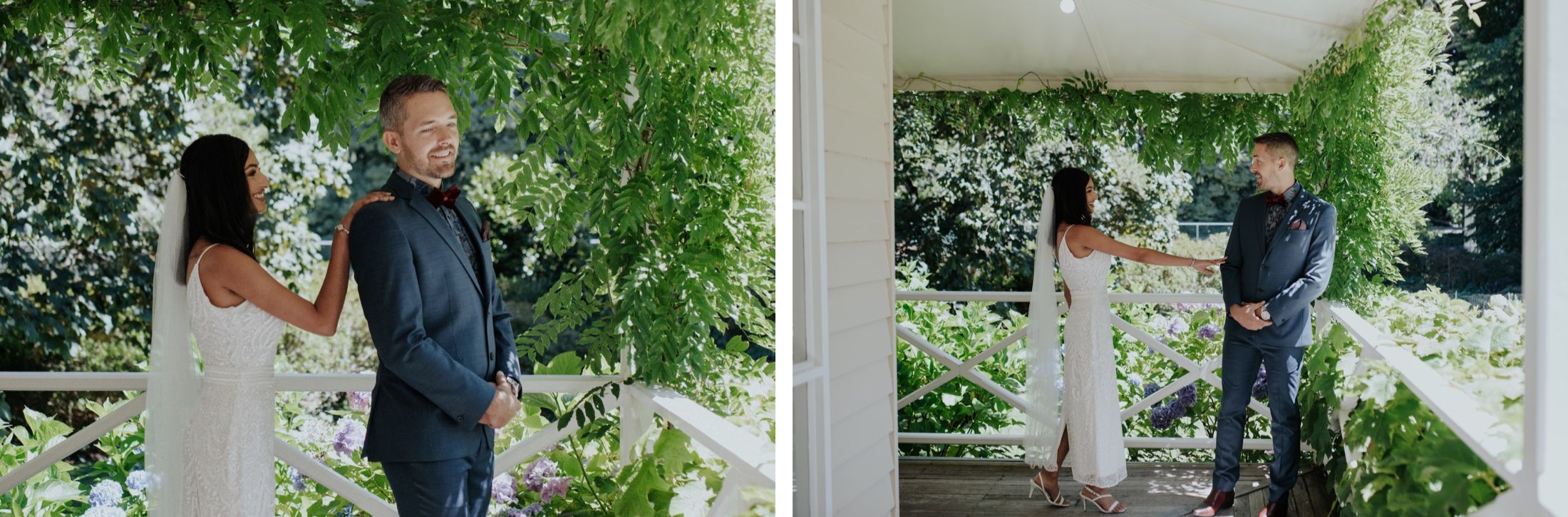 First look on wedding day at Moulton Park Homestead