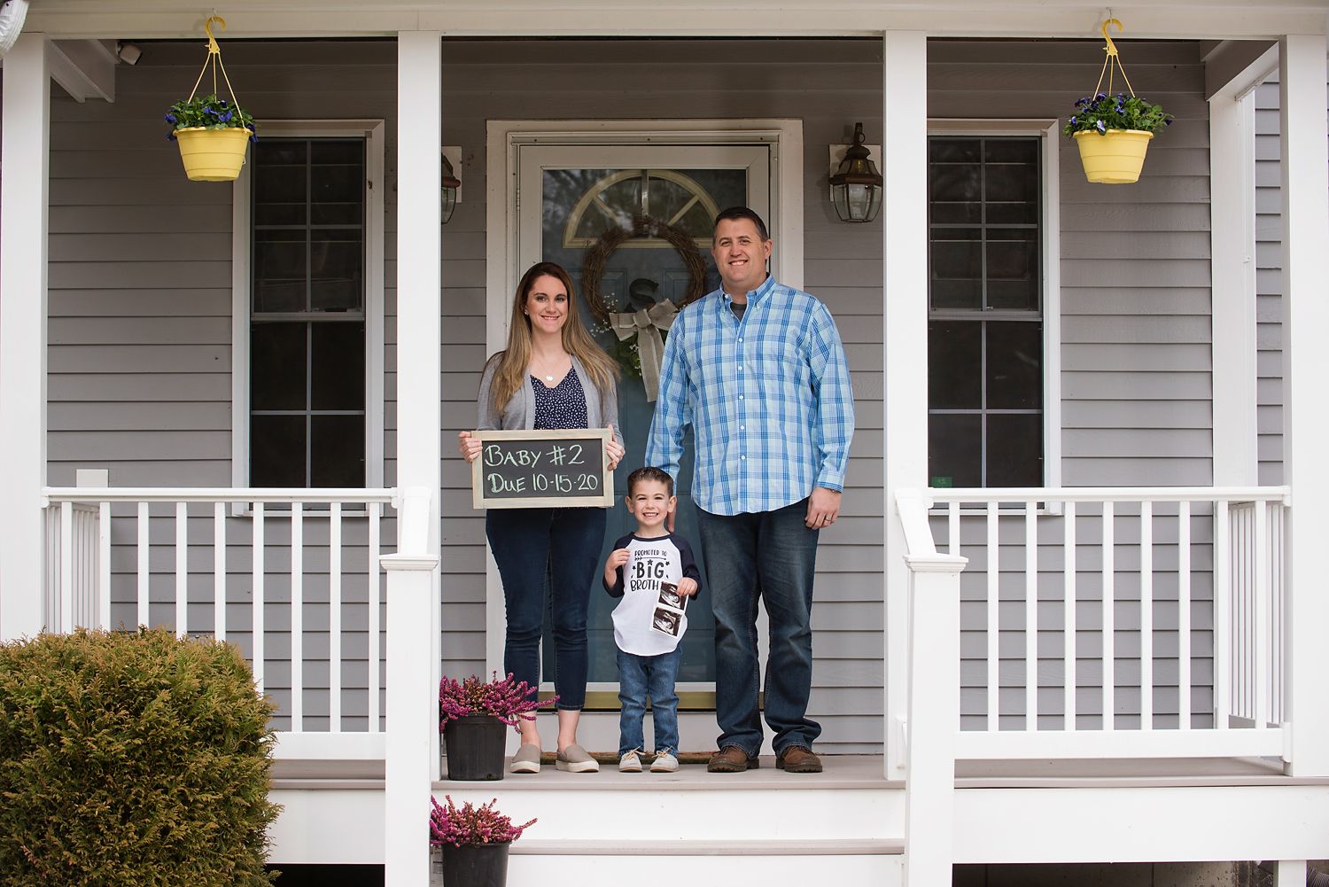 Family Porch Portrait by Plymouth, MA photographer Heidi Harting