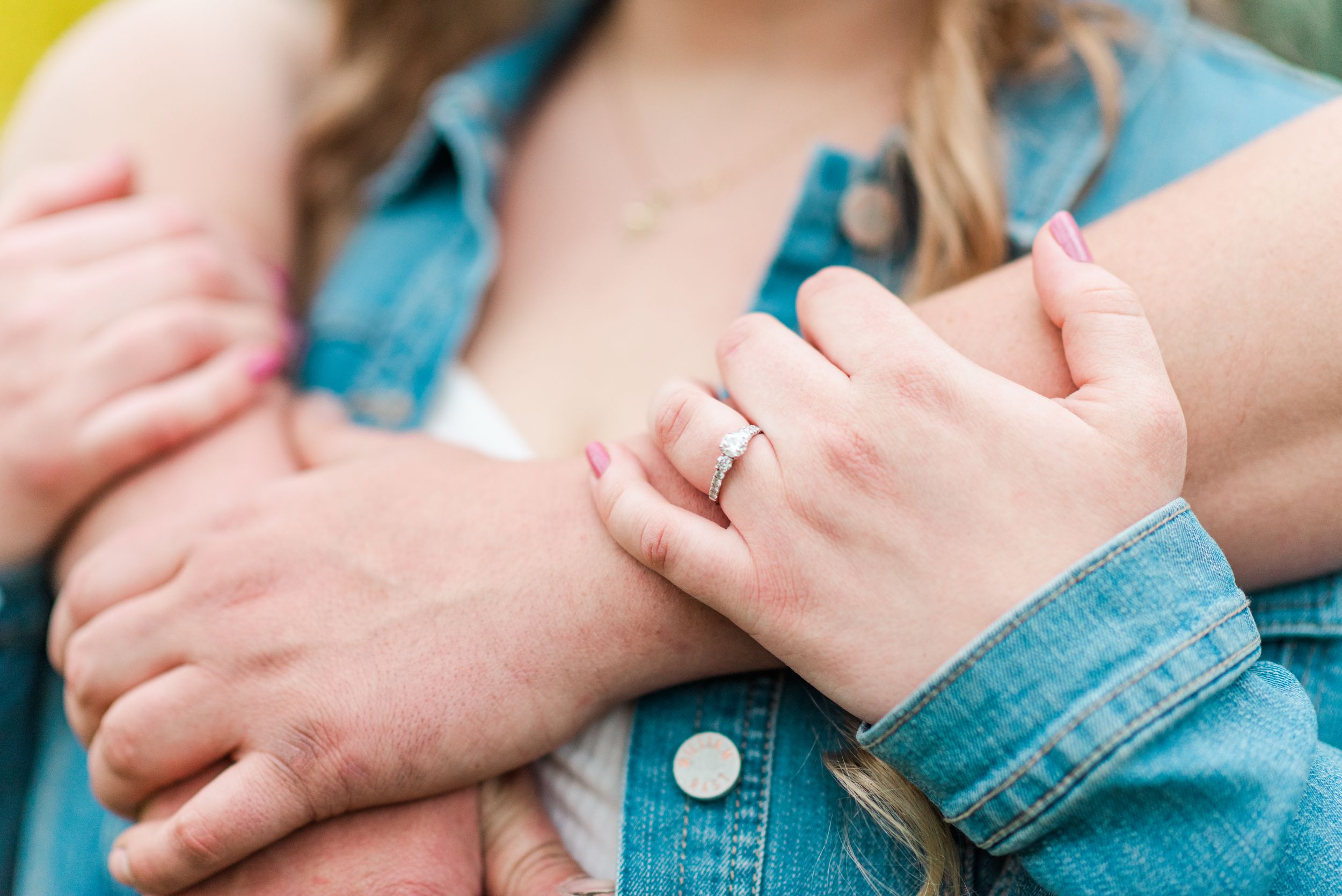 Spring engagement session with ring at Hartwood Acres in Pittsburgh, Pennsylvania