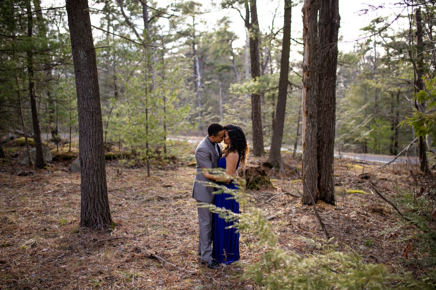 Engaged couple in Minnewaska State Park, Kerhonksen, New York