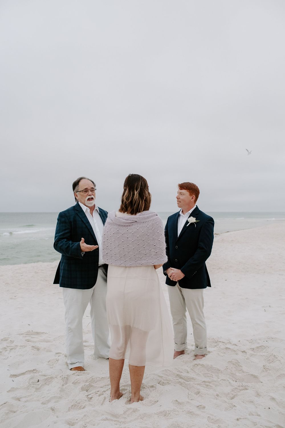couple saying their vows during their Santa Rosa Beach sunrise elopement