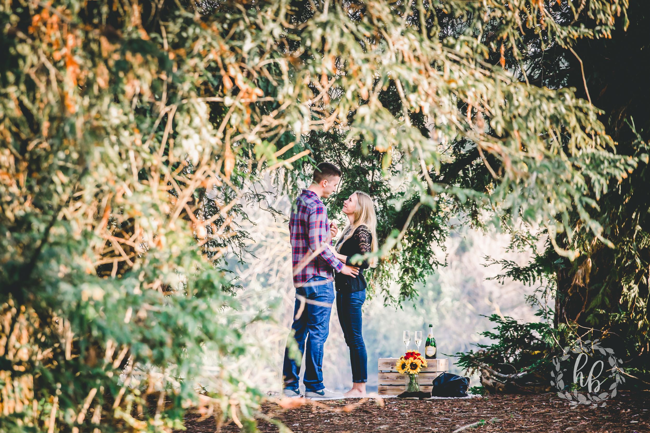 lakeside proposal engagement photos