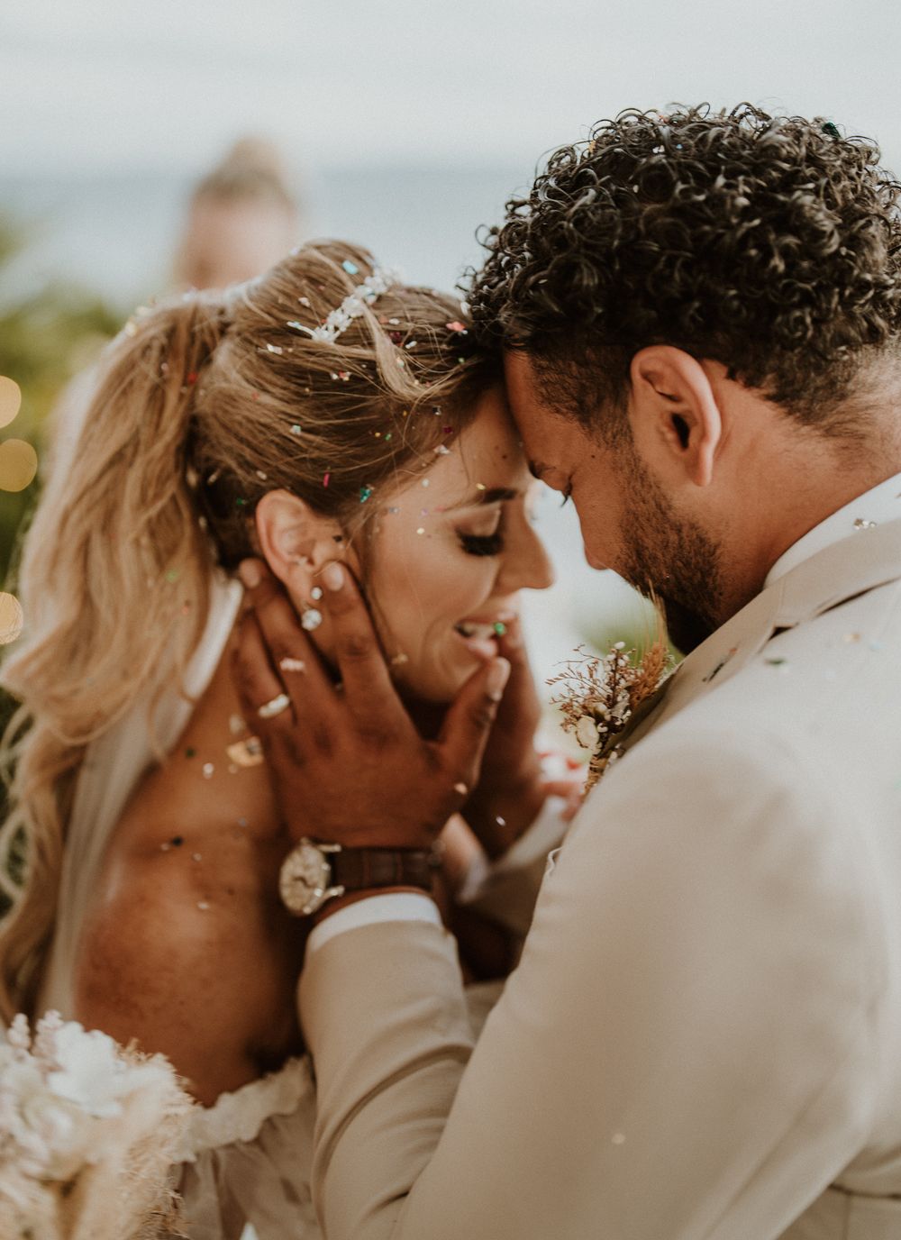 modern wedding couple