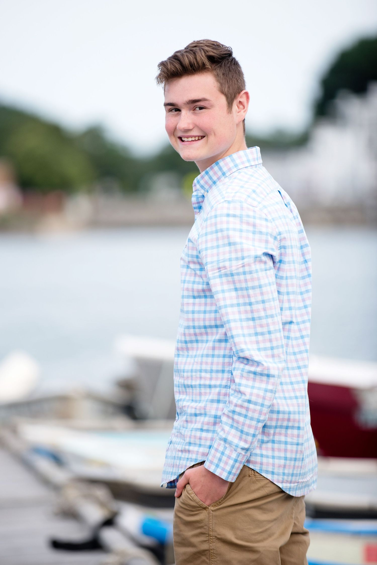 plymouth north high school senior portrait at plymouth town wharf by heidi harting photography