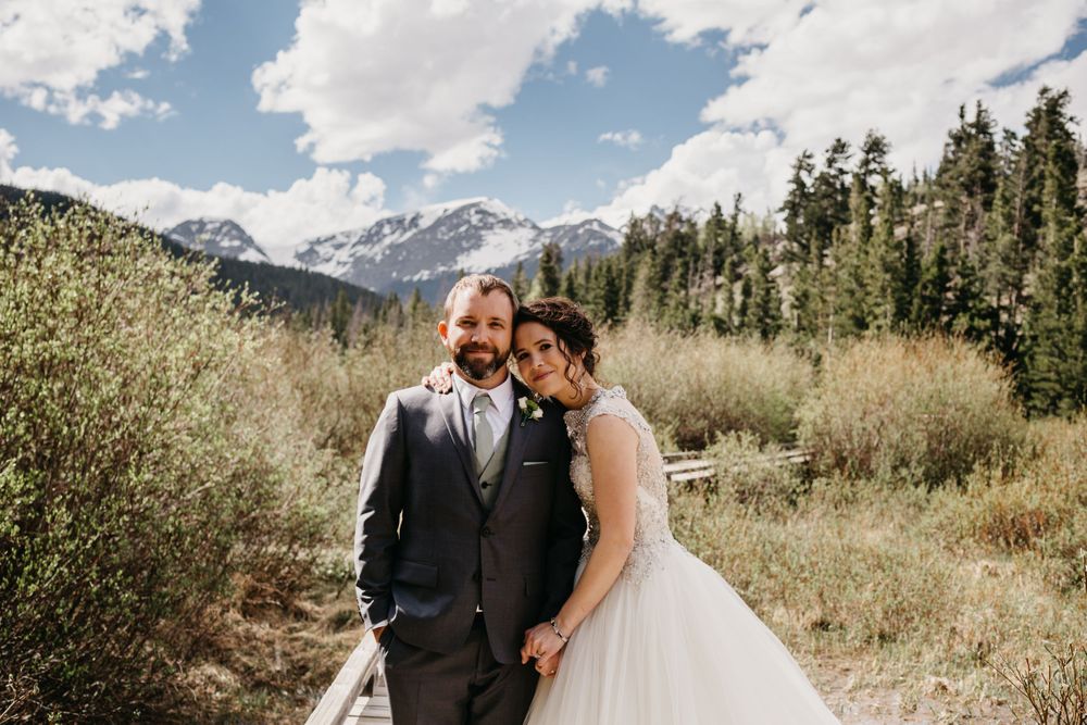 couple portraits, forest, rmnp, ymca, ceremony, photography, colorado, estes park, forest wedding, classy, timeless