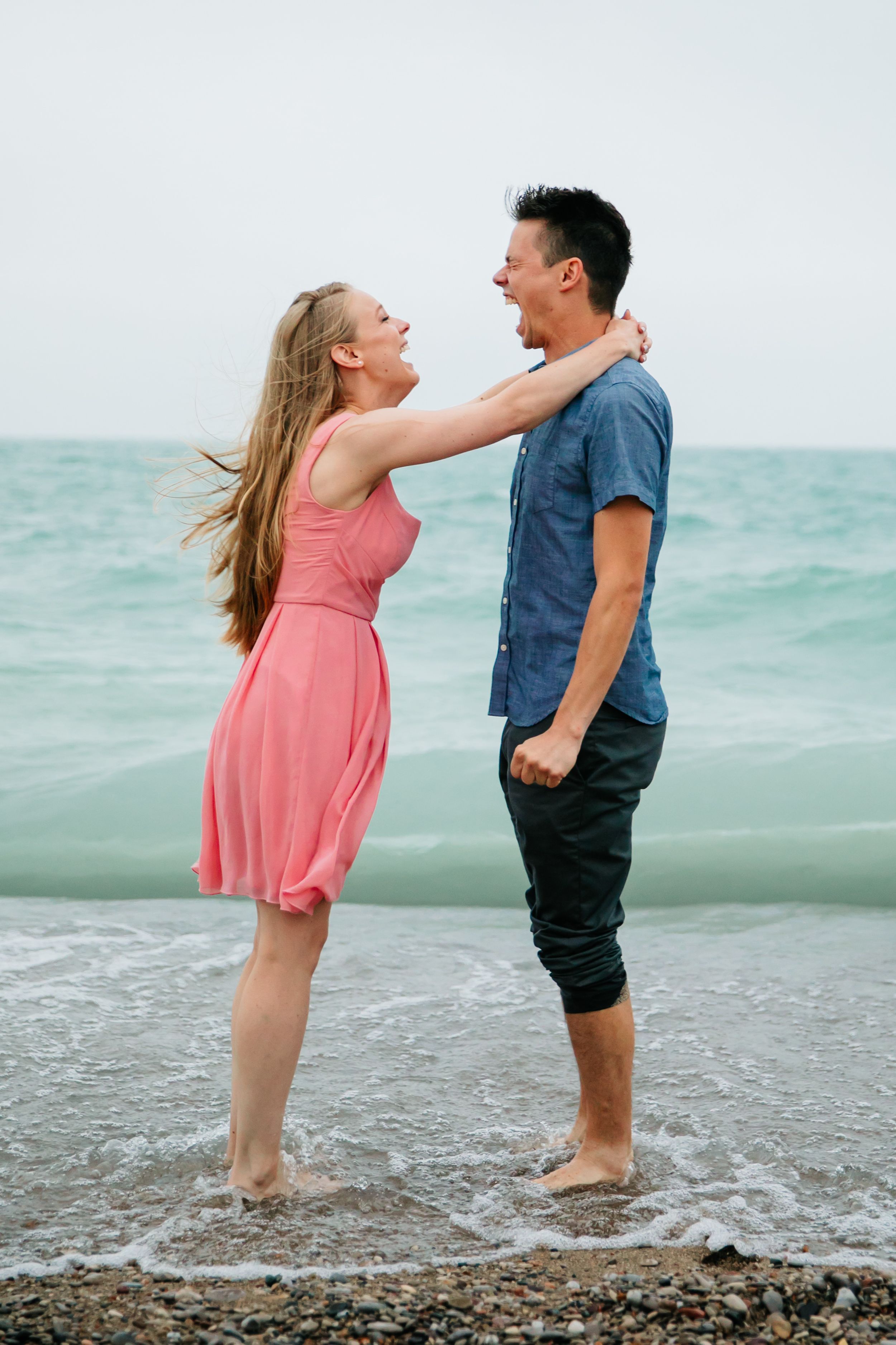 Grand Bend Beach Ontario engagement photos by Shawn Van Daele